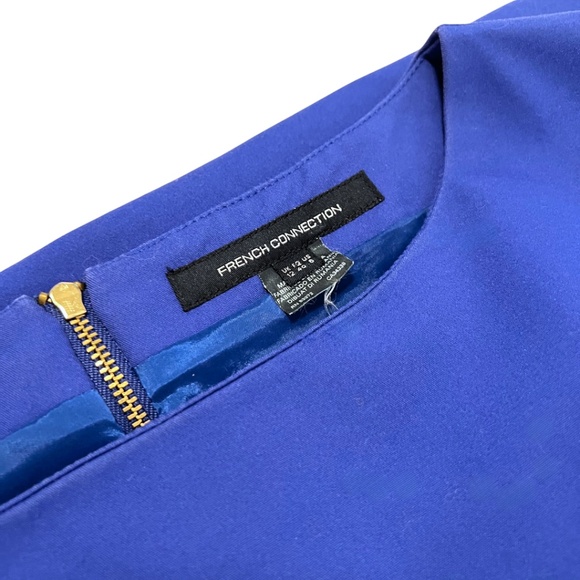 French Connection Sz 8 Royal Blue Sheath Sleeveless Peplum Professional Office - Picture 7 of 12